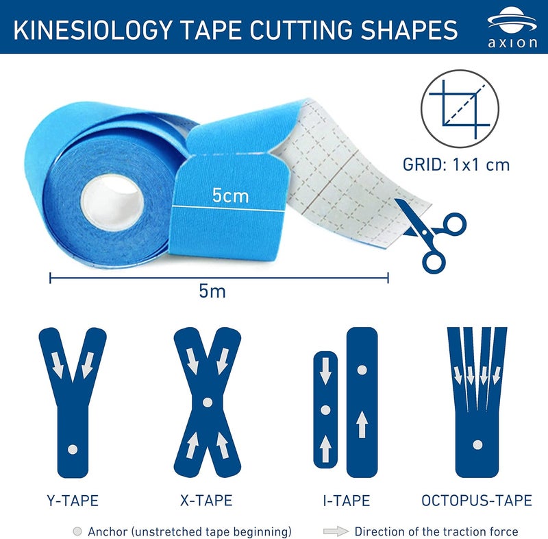 Axion Kinesiology Tapes PRECUT Mix Set | 60 Pre-Cut Multicolored Sport Tape Strips 10 x 2 in - on 3 Rolls | Waterproof • Skin-Friendly • Elastic | Kinesiology Tapes Ideal for Sports - Image 5